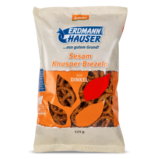 Dinkel Knusper Brezeln mit Sesam