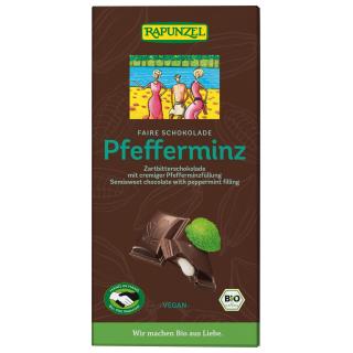 Zartbitterschokolade mit Pfefferminzfüllung