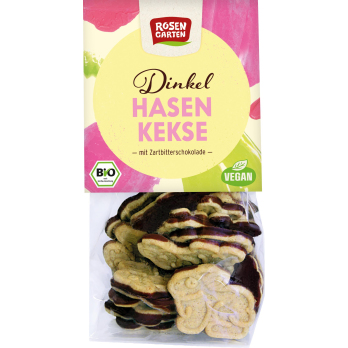 Dinkel Osterhasen Kekse mit Zartbitterschokolade