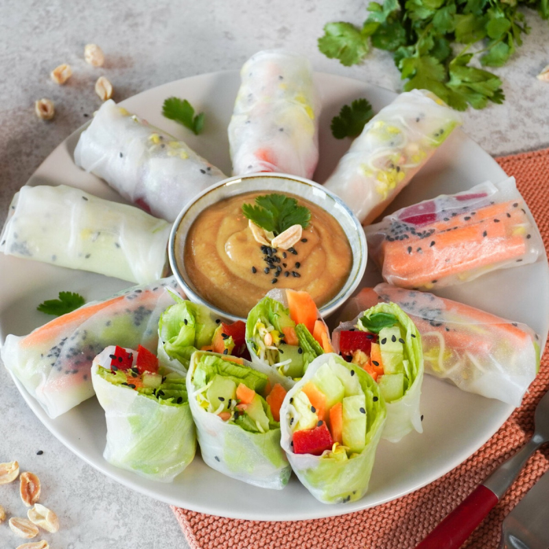 Sommerrollen mit Erdnusssauce